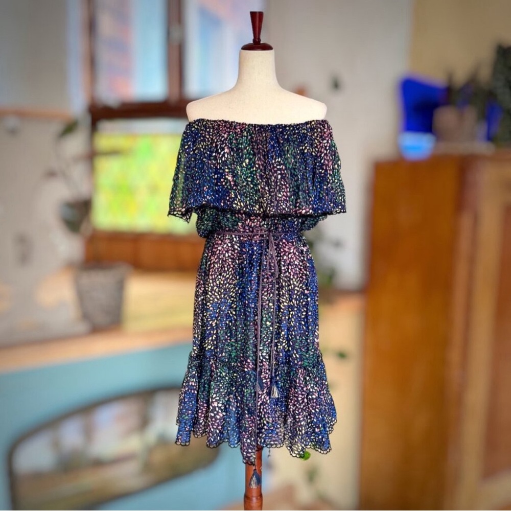CHLOÉ Firework Off-the-shoulder Printed Cotton-blend Midi Dress * Size 40